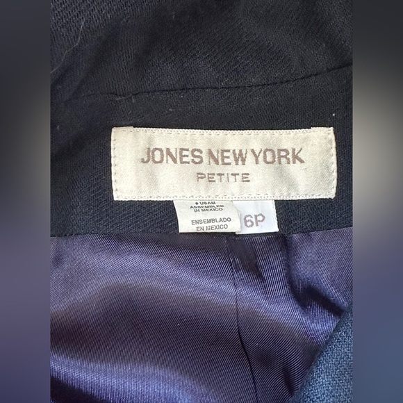 Jones New York Vintage Blue Round collar Button Down Wool BlazerJacket Sz 6P - Picture 8 of 14